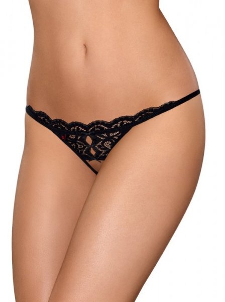 Obsessive Sexy tanga 831 - THC thong otevřené L/XL černá