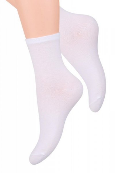 Steven 037 bílé Dámské ponožky 35/37 bílá